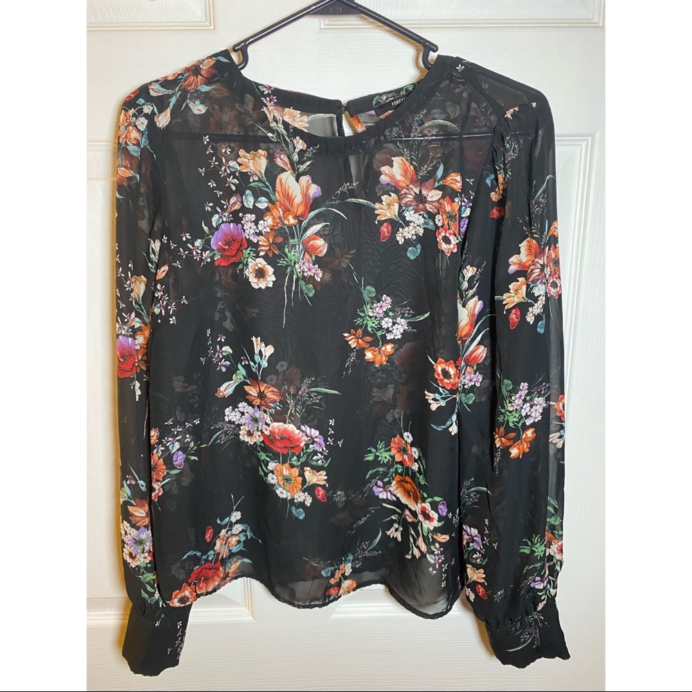Sheer Floral Blouse